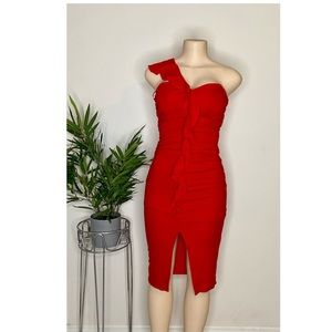 Red cocktail dress